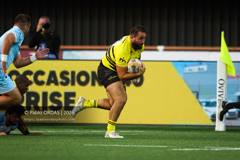Florian Dufour, lors du match de Nationale entre le Stade montois et le CS Vienne, le 21 août 2026 au stade Guy et André Boniface de Mont-de-Marsan, France (Photo Pablo ORDAS)