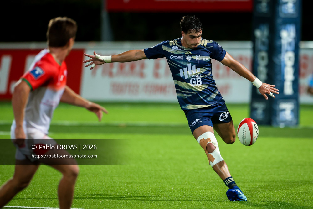 Alberto Carmona, lors du match de Pro D2 entre le Biarritz olympique et Colomiers, le 10 septembre 2026 au stade Aguiléra de Biarritz, France (Photo Pablo ORDAS)