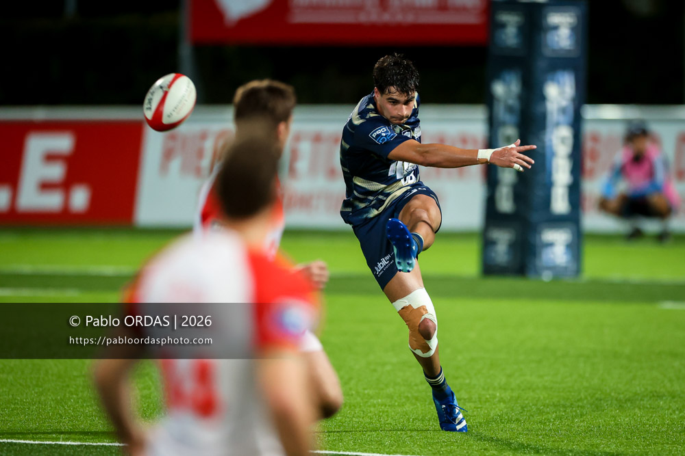 Alberto Carmona, lors du match de Pro D2 entre le Biarritz olympique et Colomiers, le 10 septembre 2026 au stade Aguiléra de Biarritz, France (Photo Pablo ORDAS)
