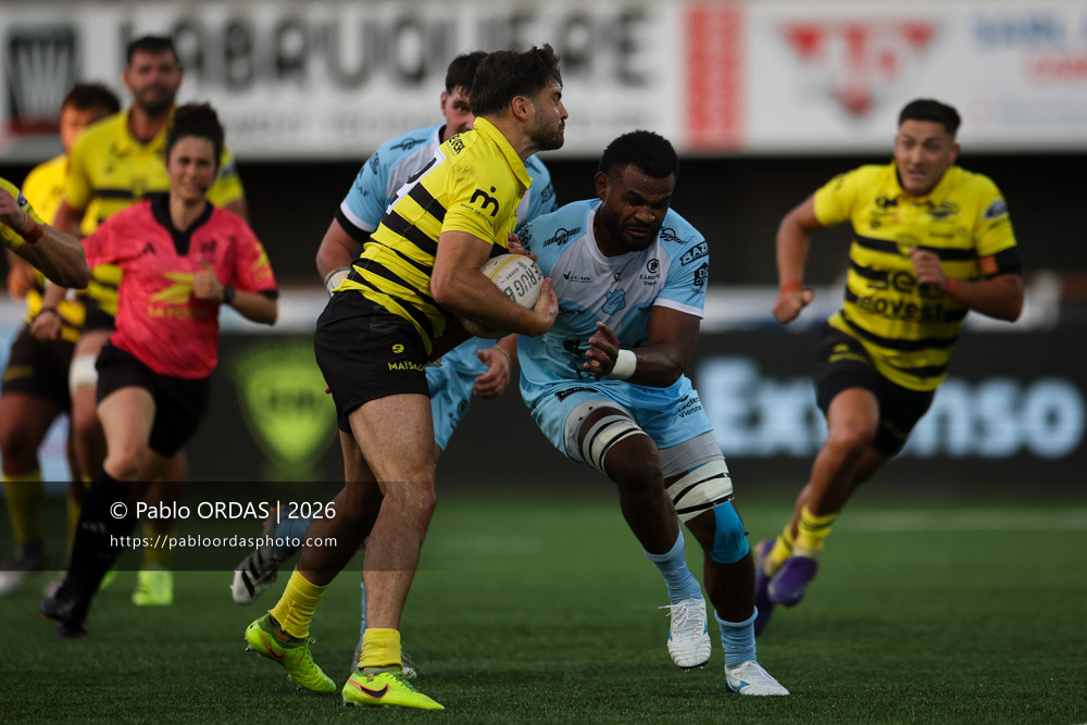 Théo Dachary, lors du match de Nationale entre le Stade montois et le CS Vienne, le 21 août 2026 au stade Guy et André Boniface de Mont-de-Marsan, France (Photo Pablo ORDAS)