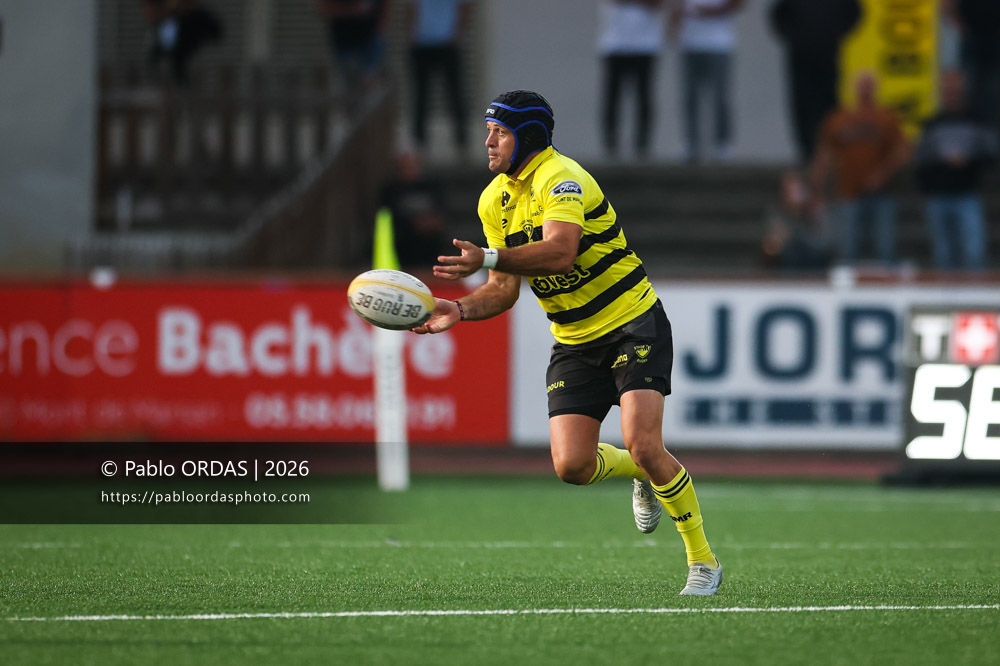 Willie du Plessis, lors du match de Nationale entre le Stade montois et le CS Vienne, le 21 août 2026 au stade Guy et André Boniface de Mont-de-Marsan, France (Photo Pablo ORDAS)