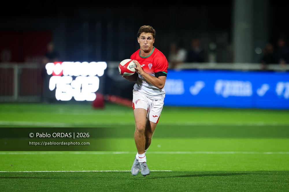 Thomas Dolhagaray, lors du match de Pro D2 entre le Biarritz olympique et Colomiers, le 10 septembre 2026 au stade Aguiléra de Biarritz, France (Photo Pablo ORDAS)