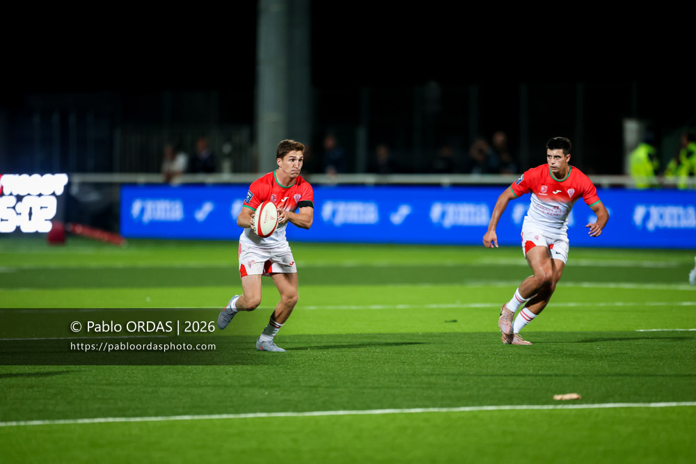 Thomas Dolhagaray, lors du match de Pro D2 entre le Biarritz olympique et Colomiers, le 10 septembre 2026 au stade Aguiléra de Biarritz, France (Photo Pablo ORDAS)