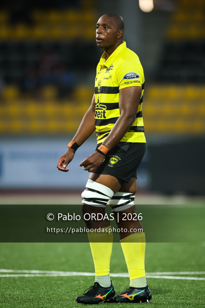 Jacques Nguimbous, lors du match de Nationale entre le Stade montois et le CS Vienne, le 21 août 2026 au stade Guy et André Boniface de Mont-de-Marsan, France (Photo Pablo ORDAS)