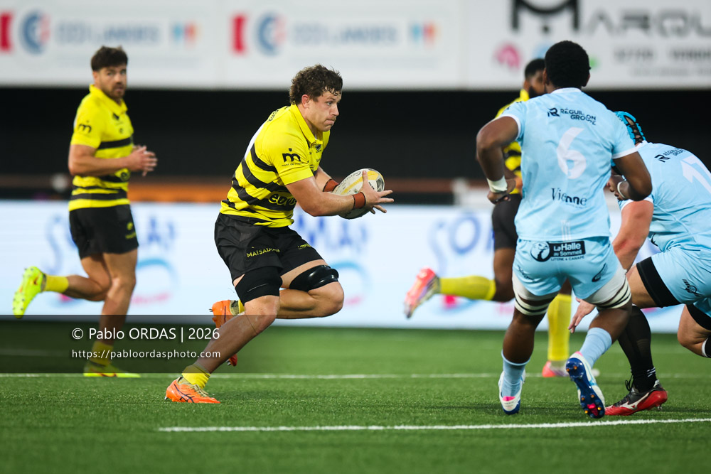 Baden Godfrey, lors du match de Nationale entre le Stade montois et le CS Vienne, le 21 août 2026 au stade Guy et André Boniface de Mont-de-Marsan, France (Photo Pablo ORDAS)
