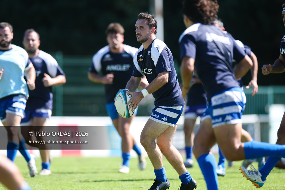 Thomas Curutchet, lors du match de Fédéraile 1 entre l'Anglet olympique et Layrac, le 13 septembre 2026 au stade Saint-Jean d'Anglet, France (Photo Pablo ORDAS)