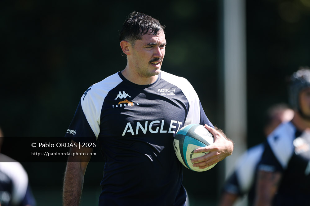 Kévin Jully, lors du match de Fédéraile 1 entre l'Anglet olympique et Layrac, le 13 septembre 2026 au stade Saint-Jean d'Anglet, France (Photo Pablo ORDAS)