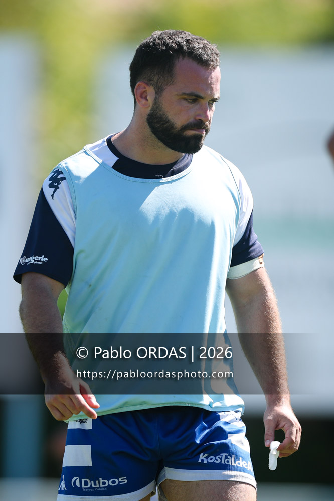 Max Bru, lors du match de Fédéraile 1 entre l'Anglet olympique et Layrac, le 13 septembre 2026 au stade Saint-Jean d'Anglet, France (Photo Pablo ORDAS)