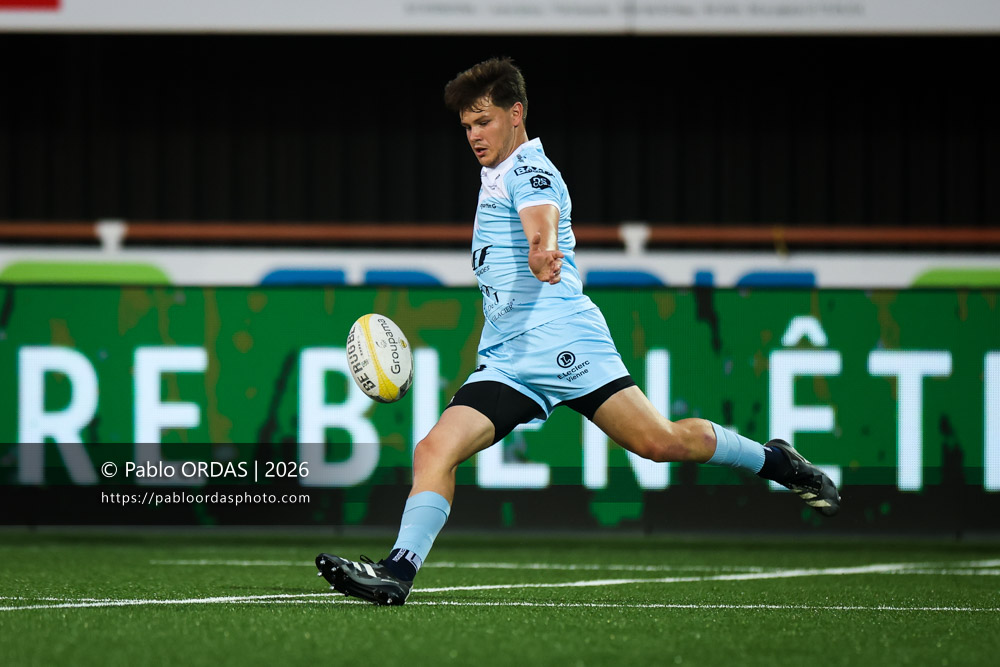 Gautier Lavie, lors du match de Nationale entre le Stade montois et le CS Vienne, le 21 août 2026 au stade Guy et André Boniface de Mont-de-Marsan, France (Photo Pablo ORDAS)