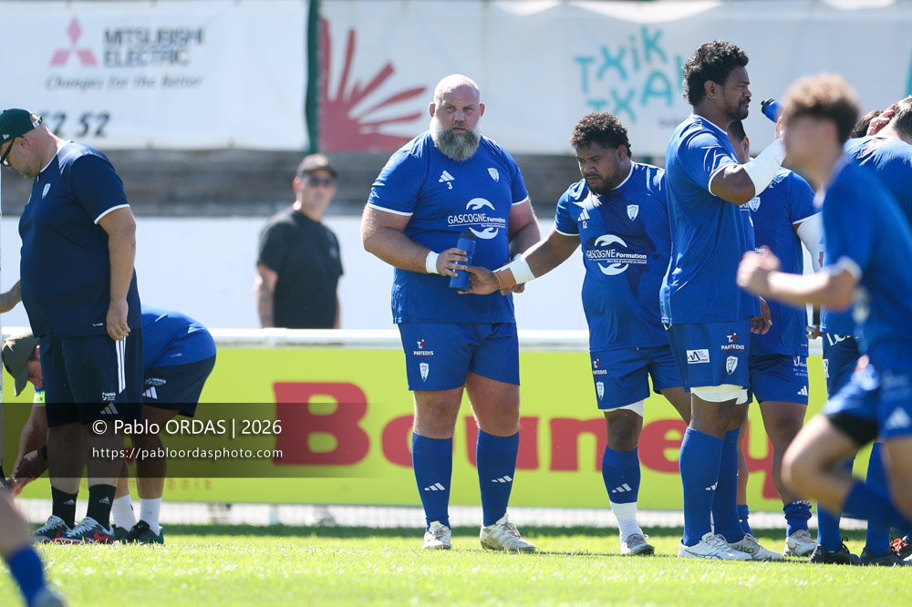 Arthur Joly, lors du match de Fédéraile 1 entre l'Anglet olympique et Layrac, le 13 septembre 2026 au stade Saint-Jean d'Anglet, France (Photo Pablo ORDAS)