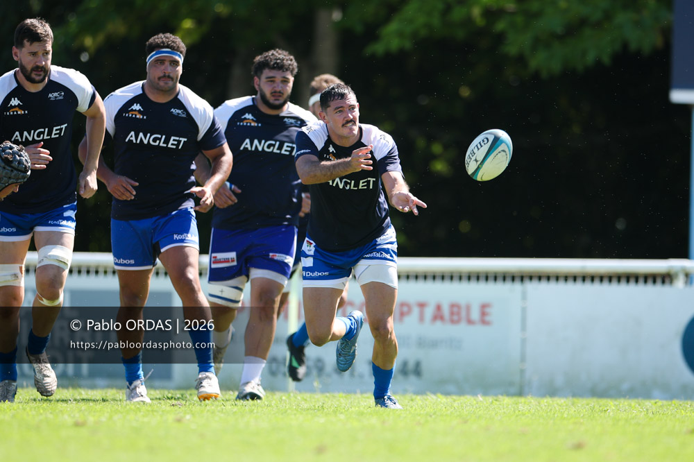 Kévin Jully, lors du match de Fédéraile 1 entre l'Anglet olympique et Layrac, le 13 septembre 2026 au stade Saint-Jean d'Anglet, France (Photo Pablo ORDAS)