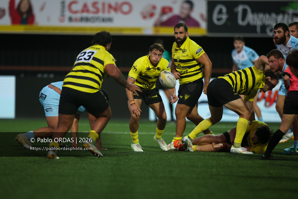 Nicolas Darquier, lors du match de Nationale entre le Stade montois et le CS Vienne, le 21 août 2026 au stade Guy et André Boniface de Mont-de-Marsan, France (Photo Pablo ORDAS)