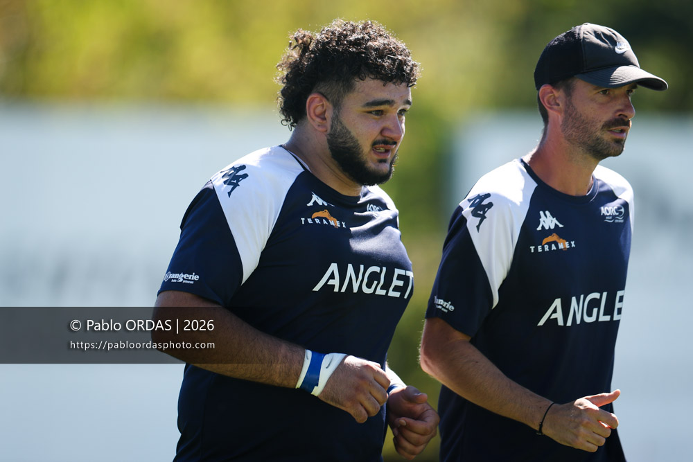 Témur Khutuashvili, lors du match de Fédéraile 1 entre l'Anglet olympique et Layrac, le 13 septembre 2026 au stade Saint-Jean d'Anglet, France (Photo Pablo ORDAS)