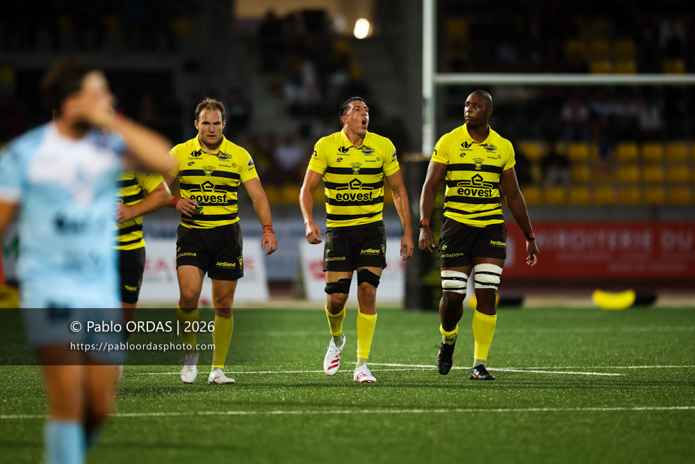 Pierre Reynaud, lors du match de Nationale entre le Stade montois et le CS Vienne, le 21 août 2026 au stade Guy et André Boniface de Mont-de-Marsan, France (Photo Pablo ORDAS)