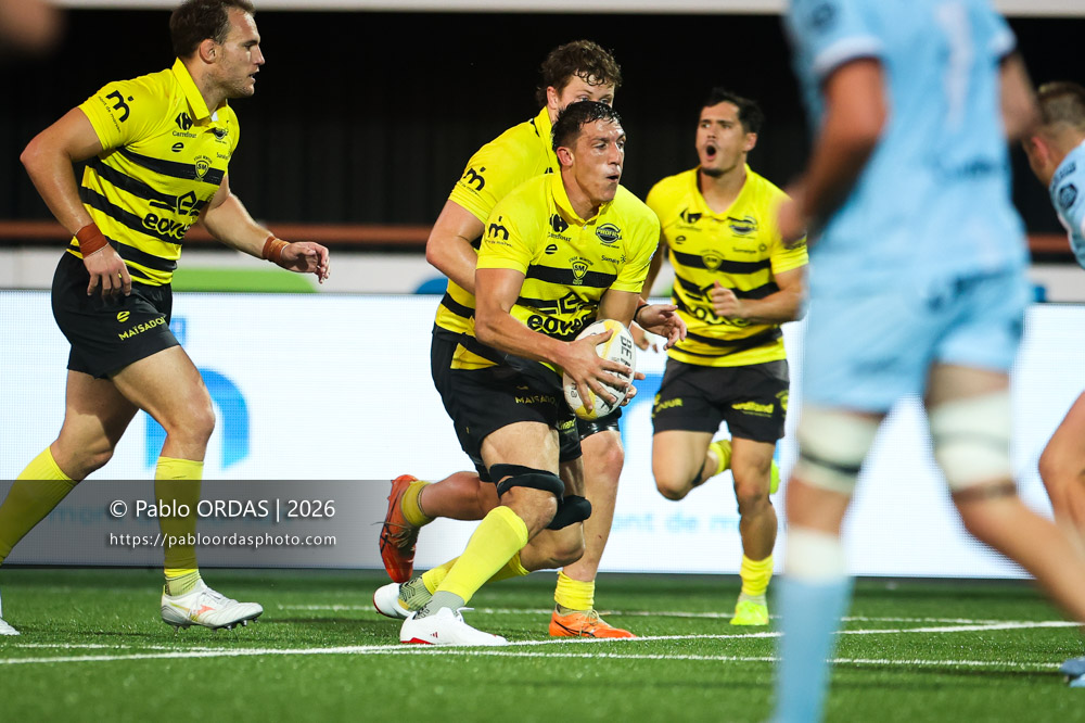 Pierre Reynaud, lors du match de Nationale entre le Stade montois et le CS Vienne, le 21 août 2026 au stade Guy et André Boniface de Mont-de-Marsan, France (Photo Pablo ORDAS)