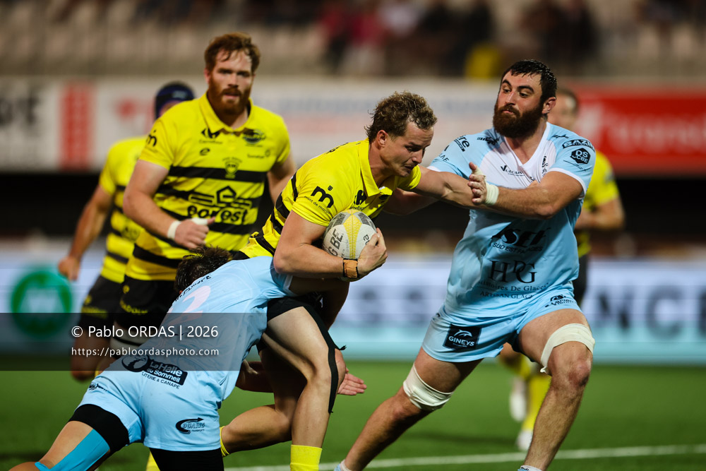 Paul Leraître, lors du match de Nationale entre le Stade montois et le CS Vienne, le 21 août 2026 au stade Guy et André Boniface de Mont-de-Marsan, France (Photo Pablo ORDAS)