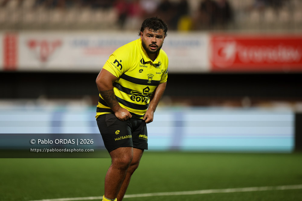 Guido Reyes, lors du match de Nationale entre le Stade montois et le CS Vienne, le 21 août 2026 au stade Guy et André Boniface de Mont-de-Marsan, France (Photo Pablo ORDAS)