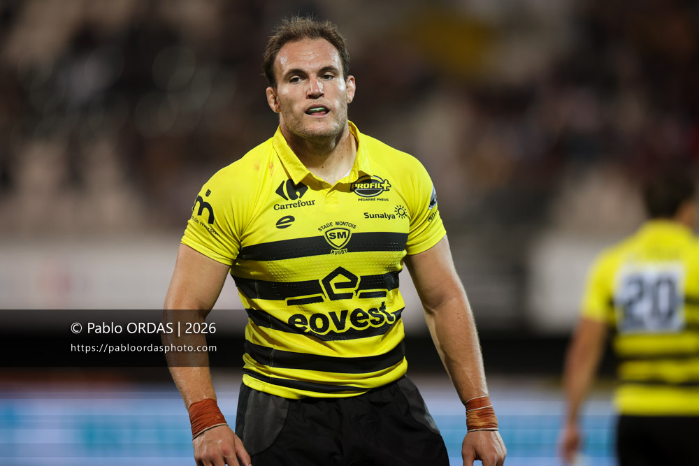 Asier Usarraga, lors du match de Nationale entre le Stade montois et le CS Vienne, le 21 août 2026 au stade Guy et André Boniface de Mont-de-Marsan, France (Photo Pablo ORDAS)