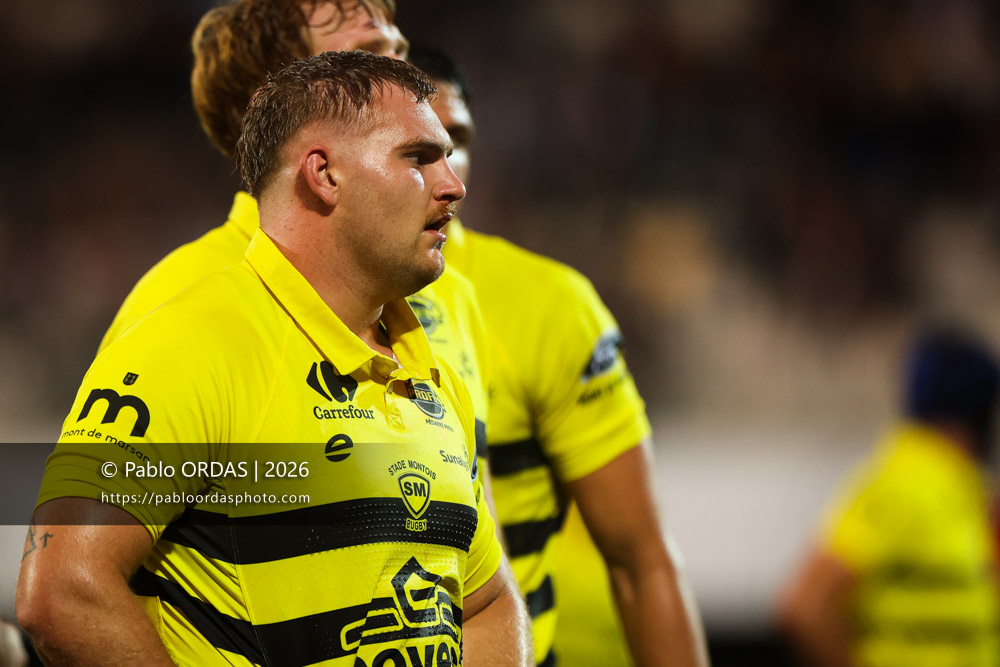 Tony Lewille, lors du match de Nationale entre le Stade montois et le CS Vienne, le 21 août 2026 au stade Guy et André Boniface de Mont-de-Marsan, France (Photo Pablo ORDAS)