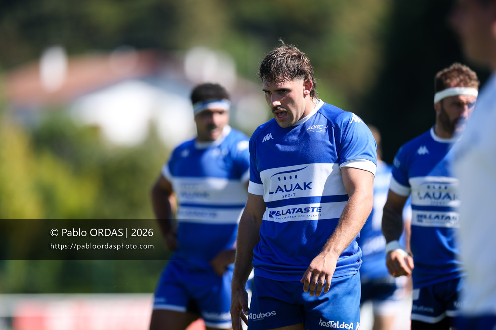 Olmo d'Alessandro, lors du match de Fédéraile 1 entre l'Anglet olympique et Layrac, le 13 septembre 2026 au stade Saint-Jean d'Anglet, France (Photo Pablo ORDAS)