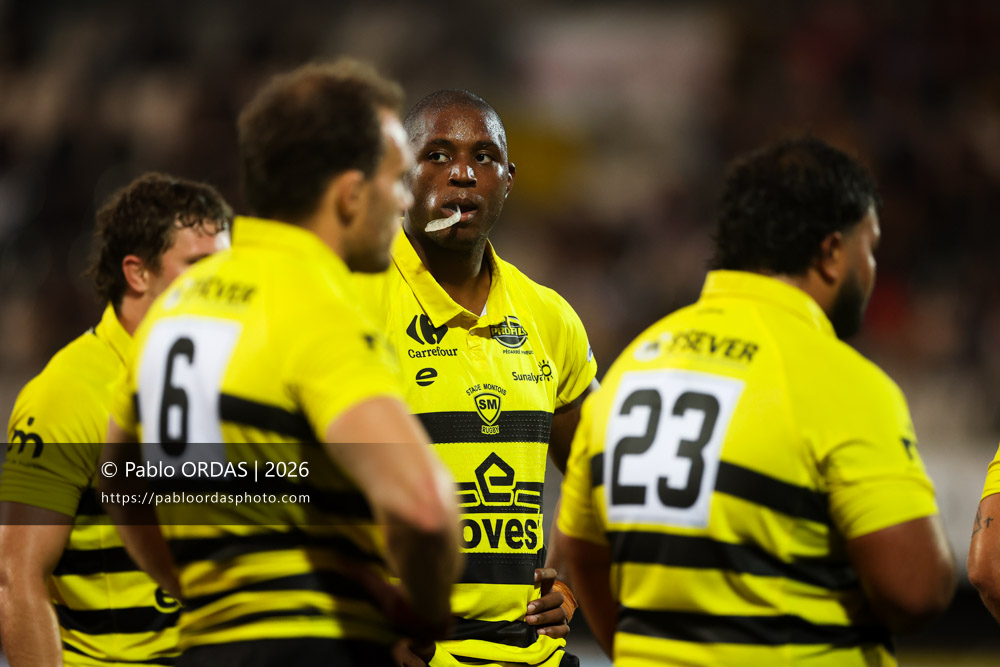 Jacques Nguimbous, lors du match de Nationale entre le Stade montois et le CS Vienne, le 21 août 2026 au stade Guy et André Boniface de Mont-de-Marsan, France (Photo Pablo ORDAS)