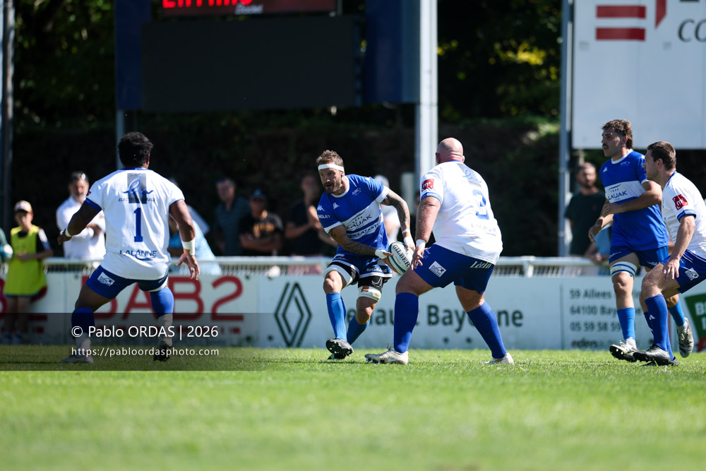 Sébastien Laulhé, lors du match de Fédéraile 1 entre l'Anglet olympique et Layrac, le 13 septembre 2026 au stade Saint-Jean d'Anglet, France (Photo Pablo ORDAS)