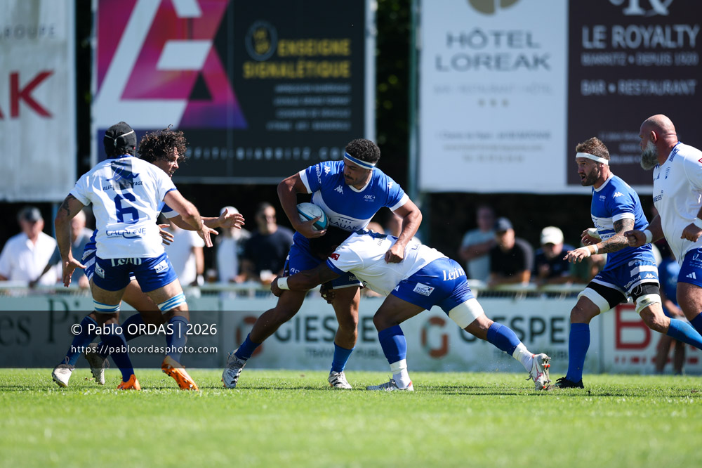 Nicolas Alacchi, lors du match de Fédéraile 1 entre l'Anglet olympique et Layrac, le 13 septembre 2026 au stade Saint-Jean d'Anglet, France (Photo Pablo ORDAS)