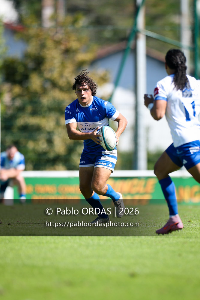 Jules Lartigau, lors du match de Fédéraile 1 entre l'Anglet olympique et Layrac, le 13 septembre 2026 au stade Saint-Jean d'Anglet, France (Photo Pablo ORDAS)