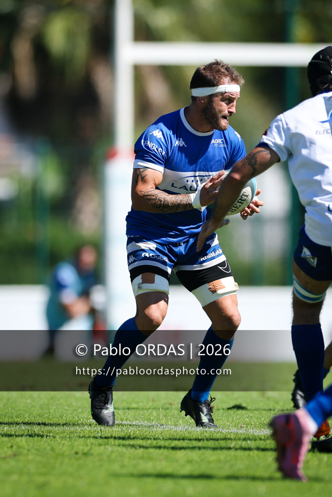 Sébastien Laulhé, lors du match de Fédéraile 1 entre l'Anglet olympique et Layrac, le 13 septembre 2026 au stade Saint-Jean d'Anglet, France (Photo Pablo ORDAS)