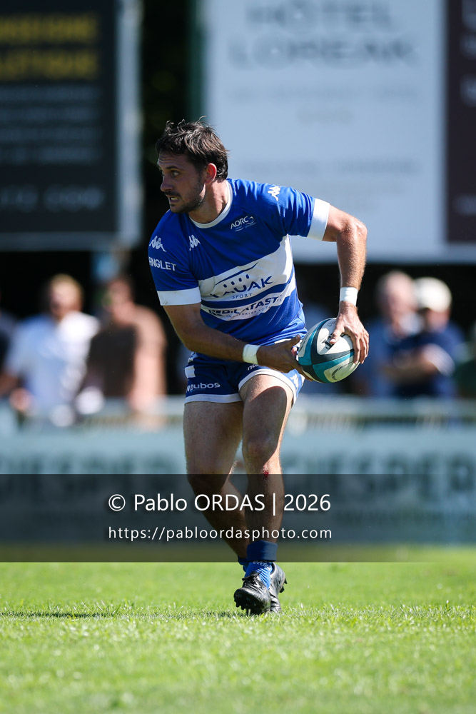 Thomas Curutchet, lors du match de Fédéraile 1 entre l'Anglet olympique et Layrac, le 13 septembre 2026 au stade Saint-Jean d'Anglet, France (Photo Pablo ORDAS)