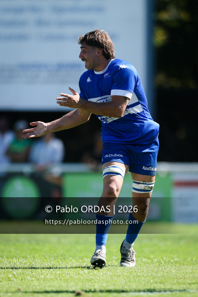Olmo d'Alessandro, lors du match de Fédéraile 1 entre l'Anglet olympique et Layrac, le 13 septembre 2026 au stade Saint-Jean d'Anglet, France (Photo Pablo ORDAS)