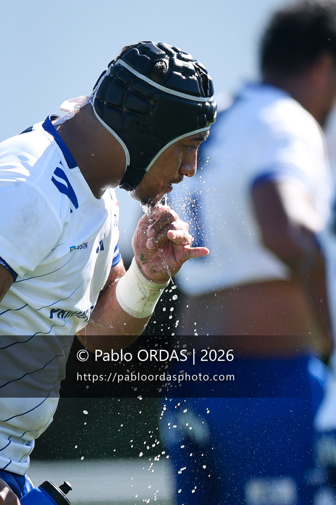 William Masima, lors du match de Fédéraile 1 entre l'Anglet olympique et Layrac, le 13 septembre 2026 au stade Saint-Jean d'Anglet, France (Photo Pablo ORDAS)