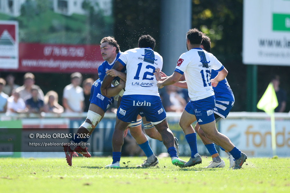 Olmo d'Alessandro, lors du match de Fédéraile 1 entre l'Anglet olympique et Layrac, le 13 septembre 2026 au stade Saint-Jean d'Anglet, France (Photo Pablo ORDAS)