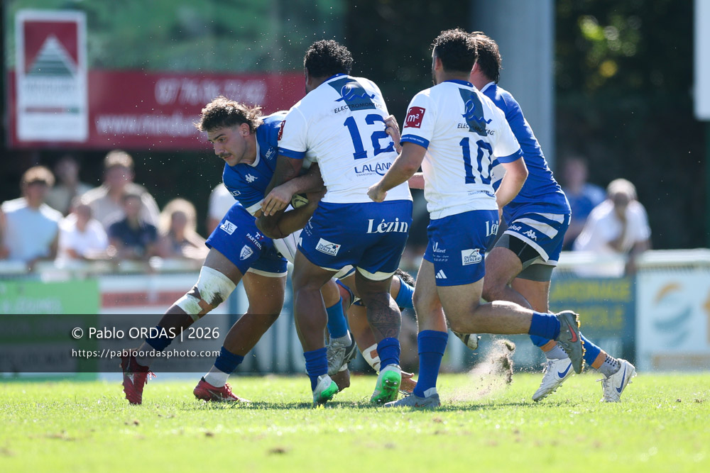 Olmo d'Alessandro, lors du match de Fédéraile 1 entre l'Anglet olympique et Layrac, le 13 septembre 2026 au stade Saint-Jean d'Anglet, France (Photo Pablo ORDAS)