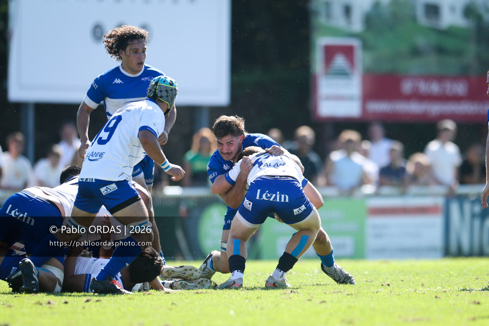 Olmo d'Alessandro, lors du match de Fédéraile 1 entre l'Anglet olympique et Layrac, le 13 septembre 2026 au stade Saint-Jean d'Anglet, France (Photo Pablo ORDAS)