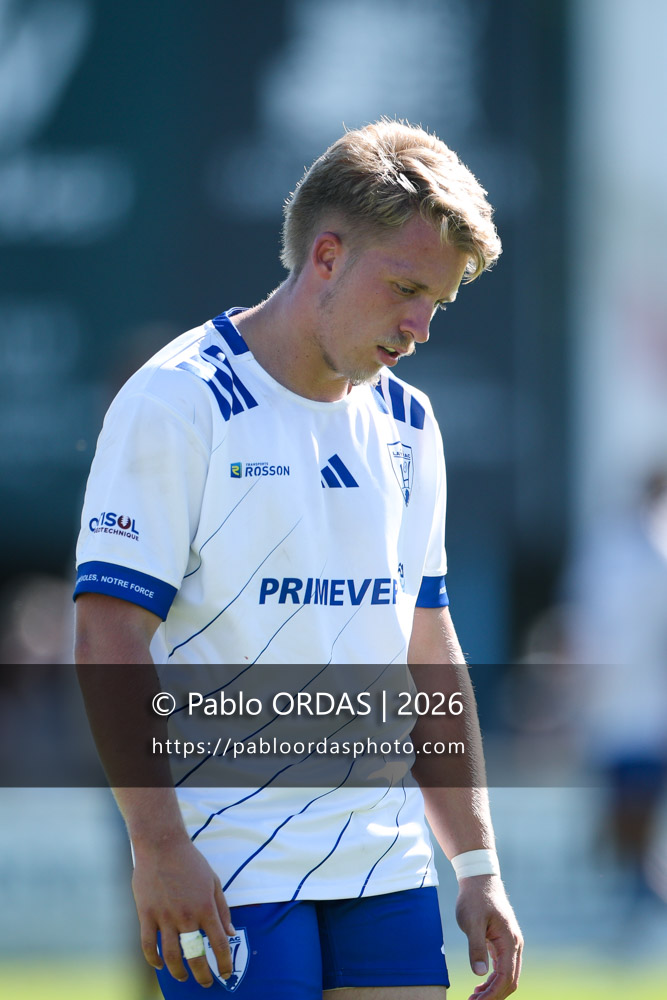 Sasha Courtat, lors du match de Fédéraile 1 entre l'Anglet olympique et Layrac, le 13 septembre 2026 au stade Saint-Jean d'Anglet, France (Photo Pablo ORDAS)