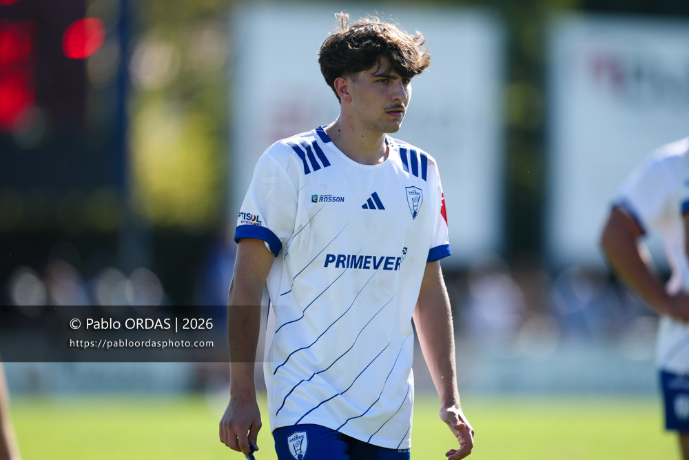 Lucas Barrau, lors du match de Fédéraile 1 entre l'Anglet olympique et Layrac, le 13 septembre 2026 au stade Saint-Jean d'Anglet, France (Photo Pablo ORDAS)