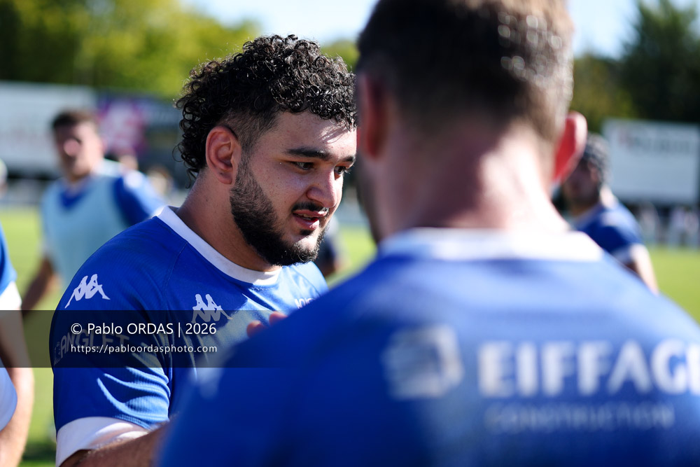 Temur Khutuashvili, lors du match de Fédéraile 1 entre l'Anglet olympique et Layrac, le 13 septembre 2026 au stade Saint-Jean d'Anglet, France (Photo Pablo ORDAS)