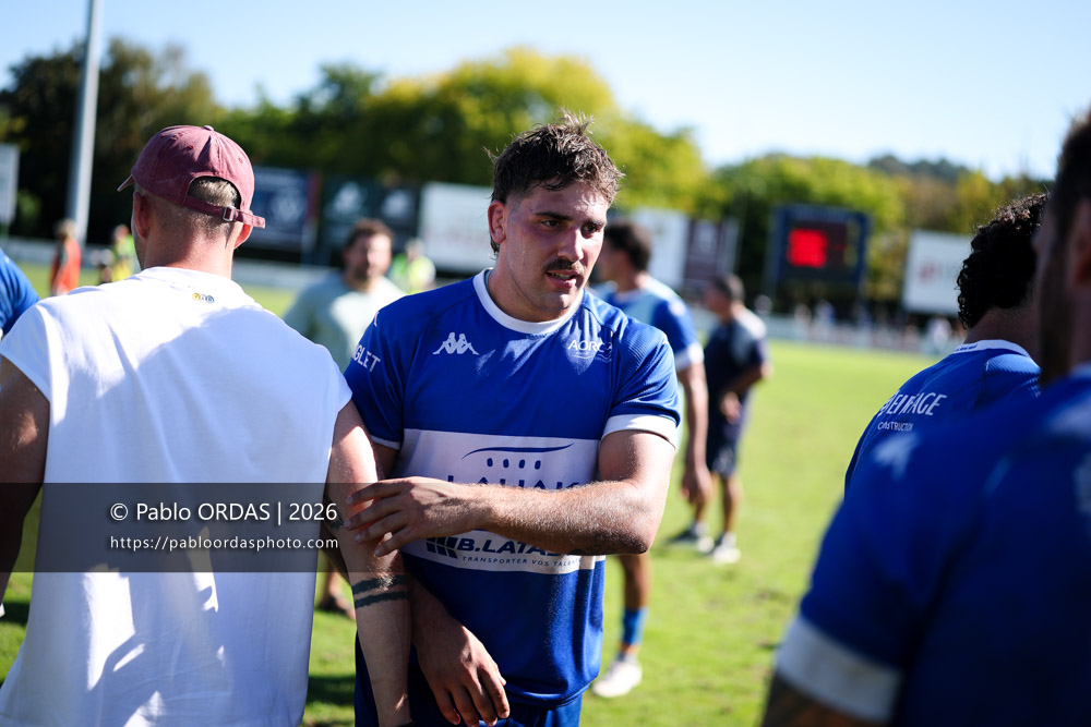 Olmo d'Alessandro, lors du match de Fédéraile 1 entre l'Anglet olympique et Layrac, le 13 septembre 2026 au stade Saint-Jean d'Anglet, France (Photo Pablo ORDAS)