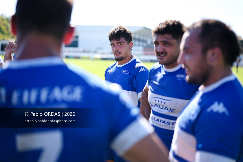 Mael Ducourneau, lors du match de Fédéraile 1 entre l'Anglet olympique et Layrac, le 13 septembre 2026 au stade Saint-Jean d'Anglet, France (Photo Pablo ORDAS)