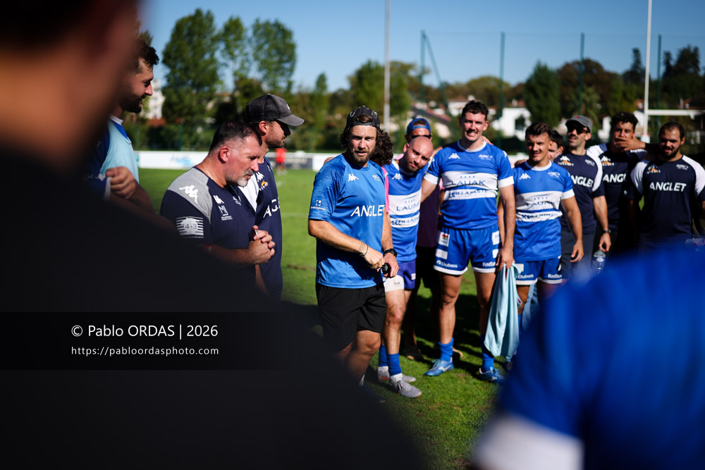 Benoit Bonetti, lors du match de Fédéraile 1 entre l'Anglet olympique et Layrac, le 13 septembre 2026 au stade Saint-Jean d'Anglet, France (Photo Pablo ORDAS)