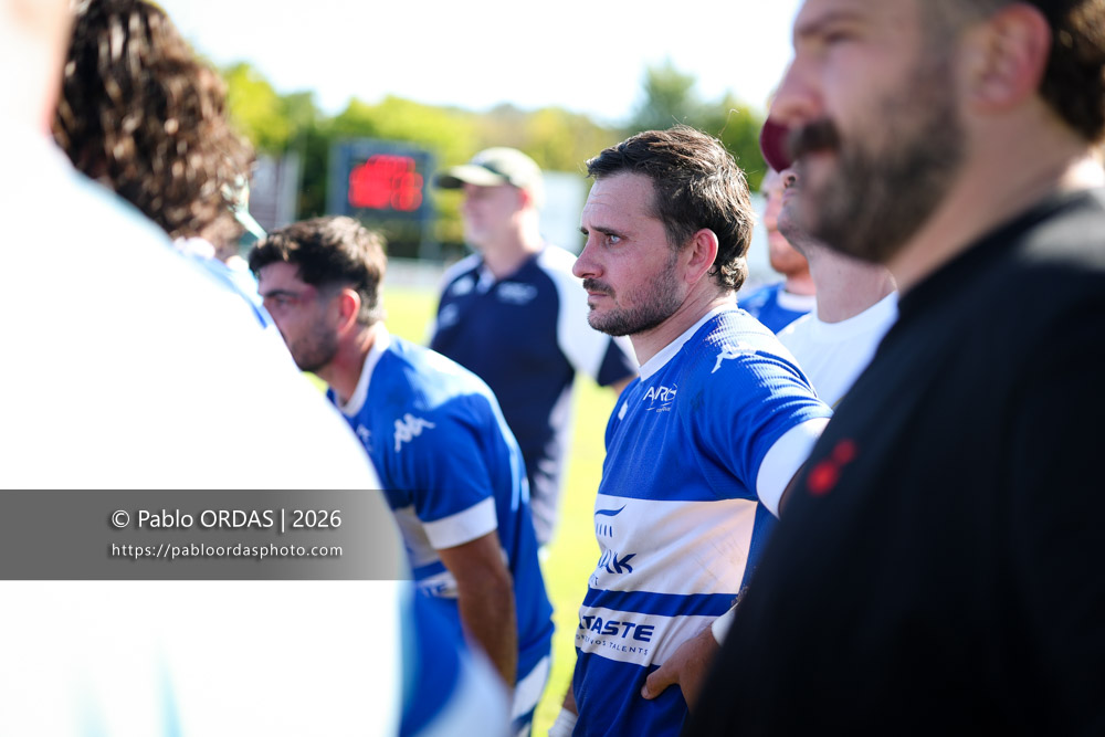Thomas Curutchet, lors du match de Fédéraile 1 entre l'Anglet olympique et Layrac, le 13 septembre 2026 au stade Saint-Jean d'Anglet, France (Photo Pablo ORDAS)