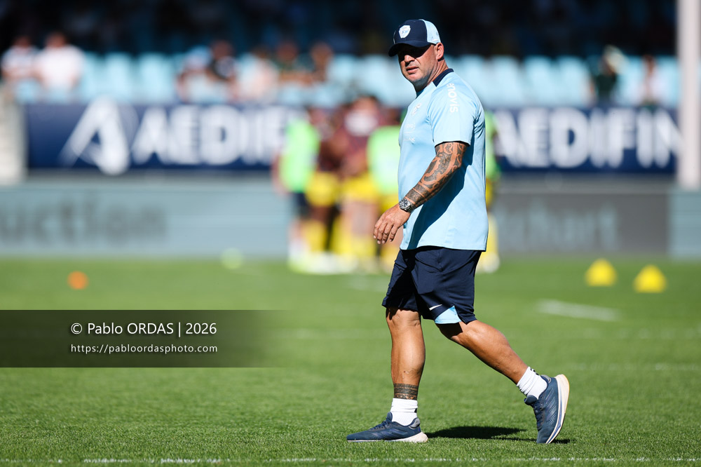Andrea Moretti, lors du match de Top 14 entre l'Aviron bayonnais et Clermont, le 19 septembre 2026 au stade Jean Dauger de Bayonne, France (Photo Pablo ORDAS)