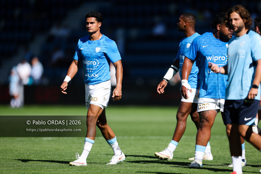 Tom Spring, lors du match de Top 14 entre l'Aviron bayonnais et Clermont, le 19 septembre 2026 au stade Jean Dauger de Bayonne, France (Photo Pablo ORDAS)