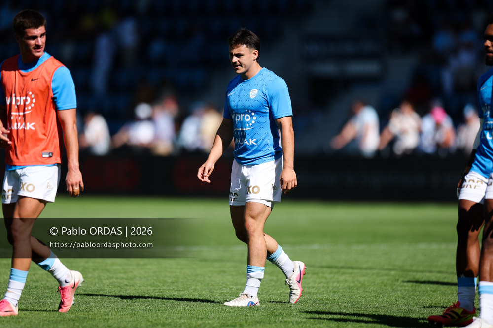 Baptiste Tilloles, lors du match de Top 14 entre l'Aviron bayonnais et Clermont, le 19 septembre 2026 au stade Jean Dauger de Bayonne, France (Photo Pablo ORDAS)