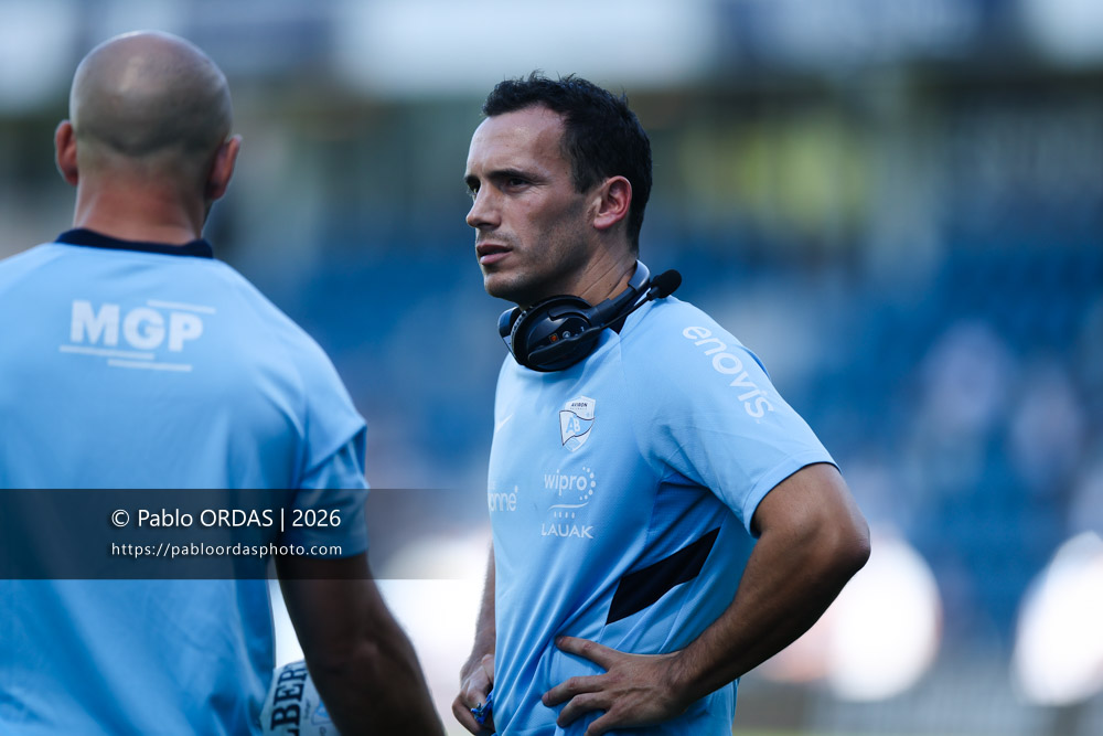 Nicolas Champres, lors du match de Top 14 entre l'Aviron bayonnais et Clermont, le 19 septembre 2026 au stade Jean Dauger de Bayonne, France (Photo Pablo ORDAS)