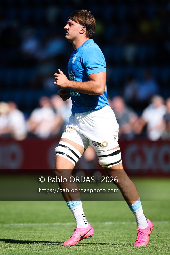 Esteban Capilla, lors du match de Top 14 entre l'Aviron bayonnais et Clermont, le 19 septembre 2026 au stade Jean Dauger de Bayonne, France (Photo Pablo ORDAS)
