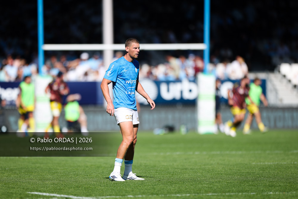 Rob du Preez, lors du match de Top 14 entre l'Aviron bayonnais et Clermont, le 19 septembre 2026 au stade Jean Dauger de Bayonne, France (Photo Pablo ORDAS)