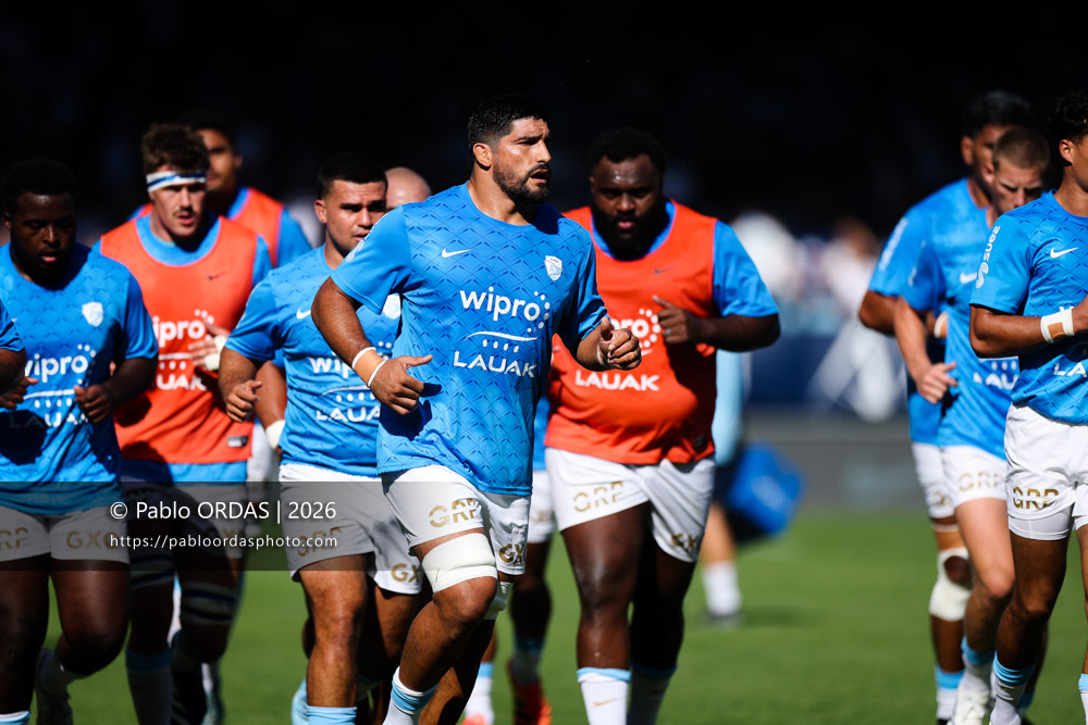 Rodrigo Bruni, lors du match de Top 14 entre l'Aviron bayonnais et Clermont, le 19 septembre 2026 au stade Jean Dauger de Bayonne, France (Photo Pablo ORDAS)