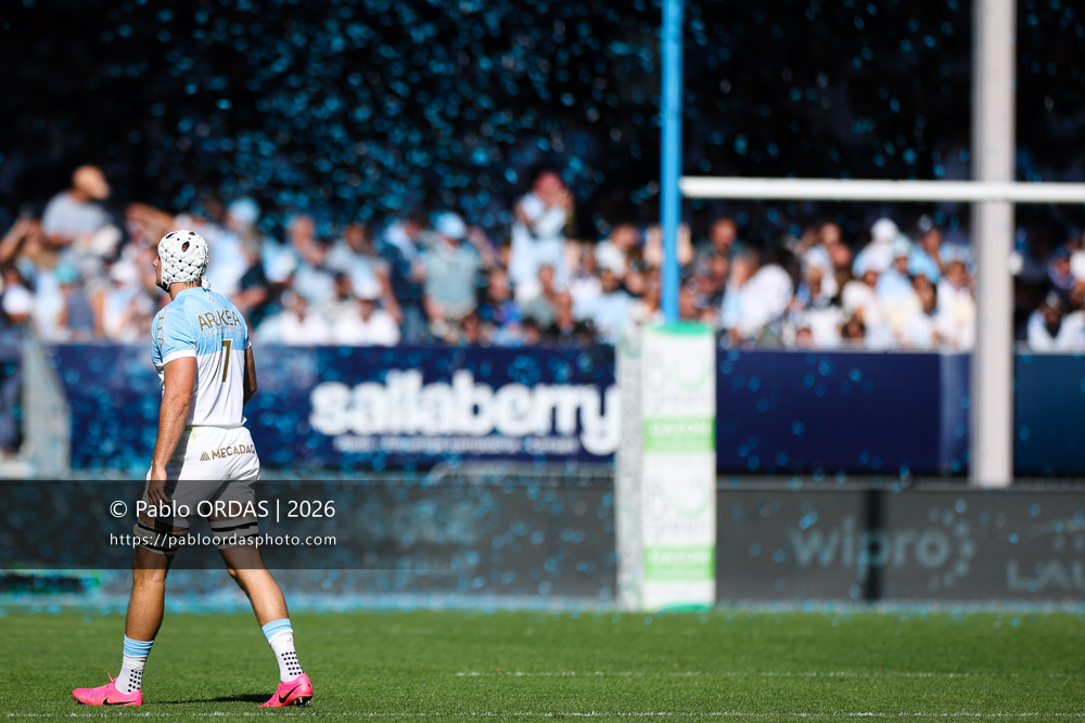Esteban Capilla, lors du match de Top 14 entre l'Aviron bayonnais et Clermont, le 19 septembre 2026 au stade Jean Dauger de Bayonne, France (Photo Pablo ORDAS)